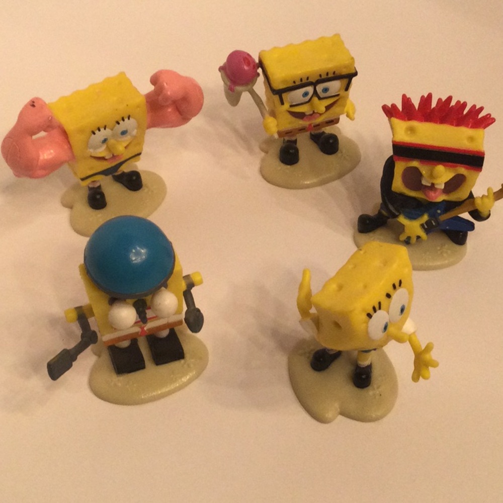 SpongeBob SquarePants Mini Figures Set -  of 5Yellow and Blue